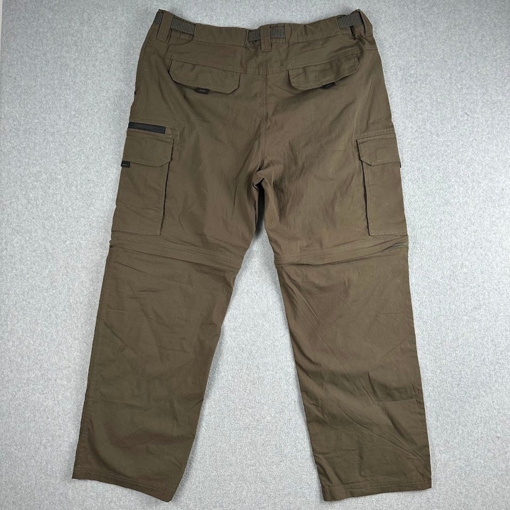 BC Clothing Mens Cargo Convertible Pants Zip Off Legs Khaki‎ Size XXL 30 - Picture 2 of 8